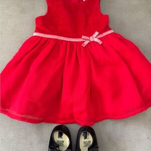 Baby Girl First Christmas Dress & Shoes - 3 Months